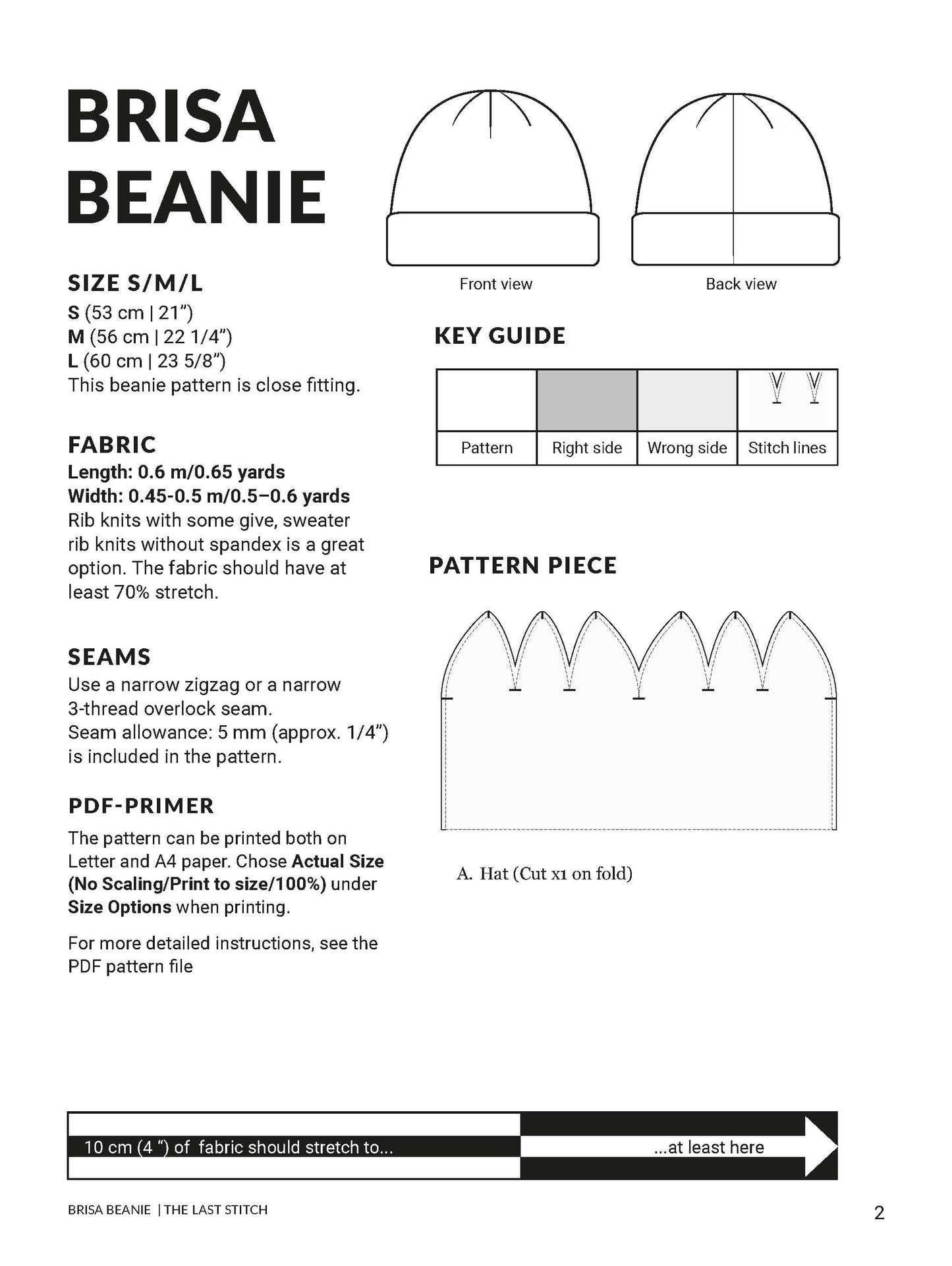 Brisa Beanie – PDF Sewing Pattern