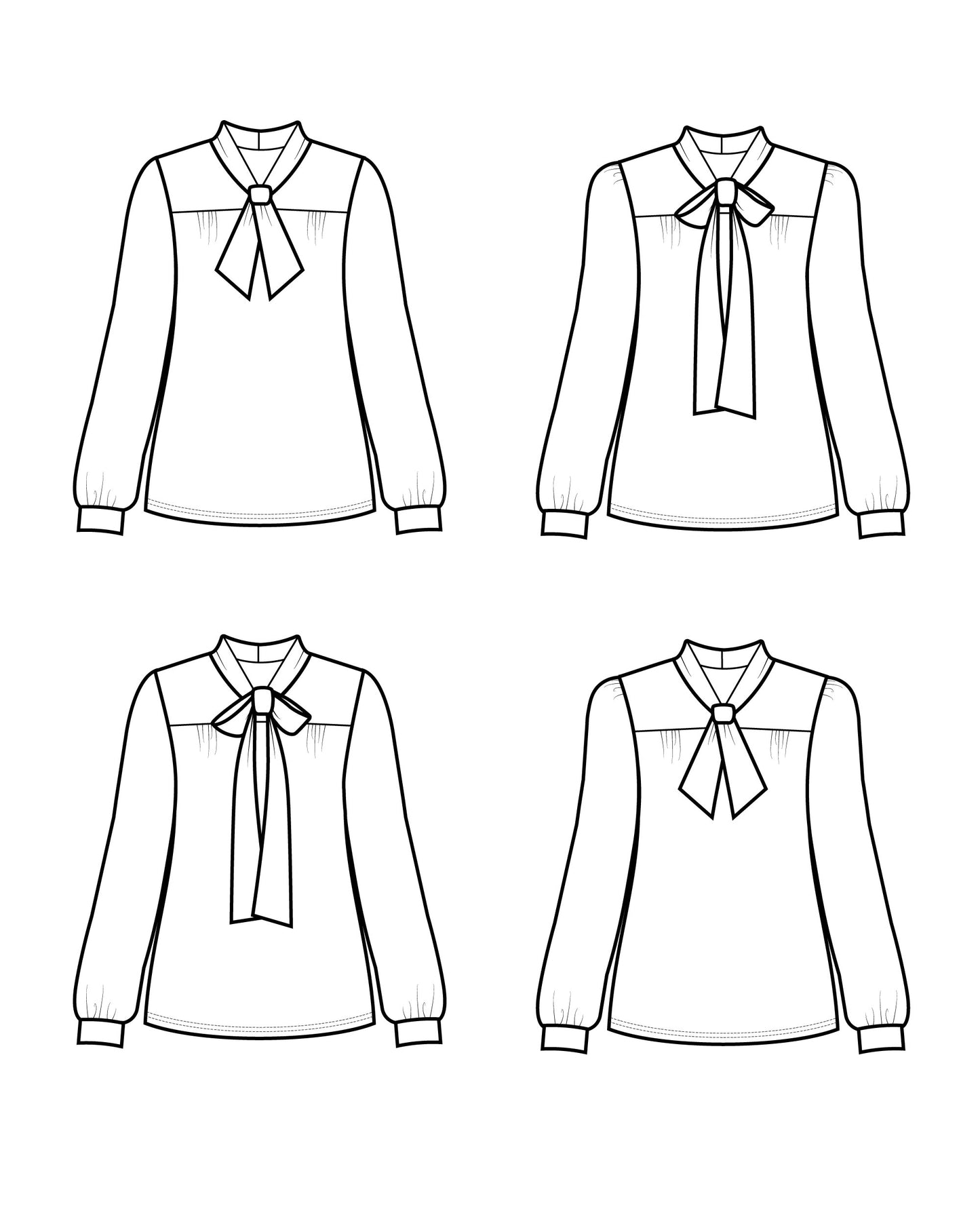 Tyri Jersey Tie-Neck Blouse Pattern