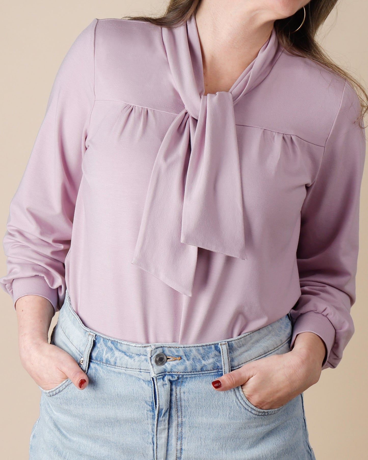 Tyri Jersey Tie-Neck Blouse Pattern