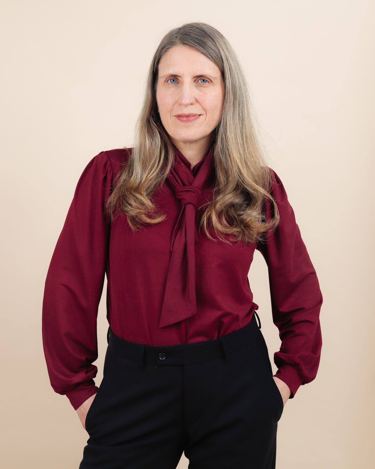 Tyri Jersey Tie-Neck Blouse Pattern