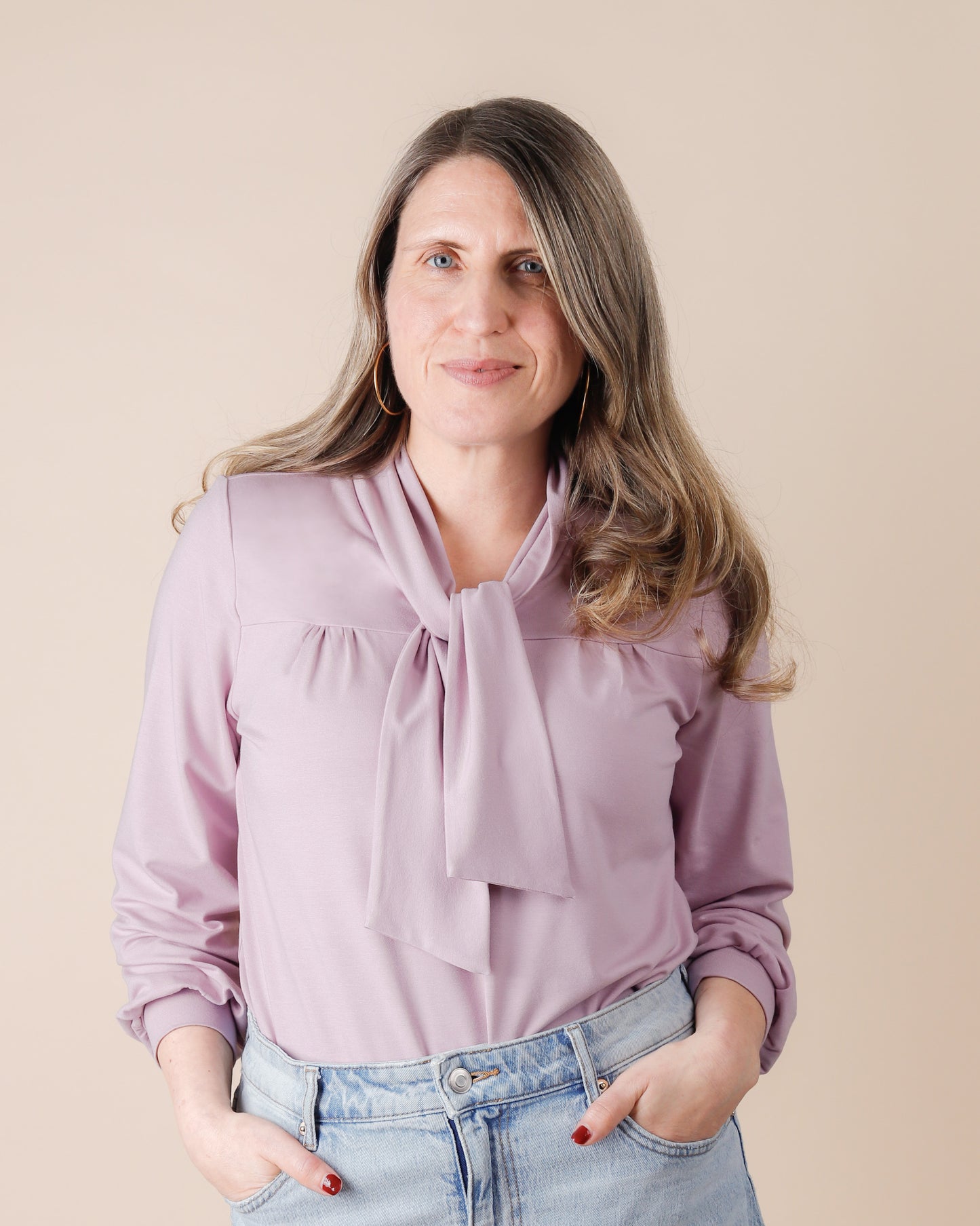 Tyri Jersey Tie-Neck Blouse Pattern