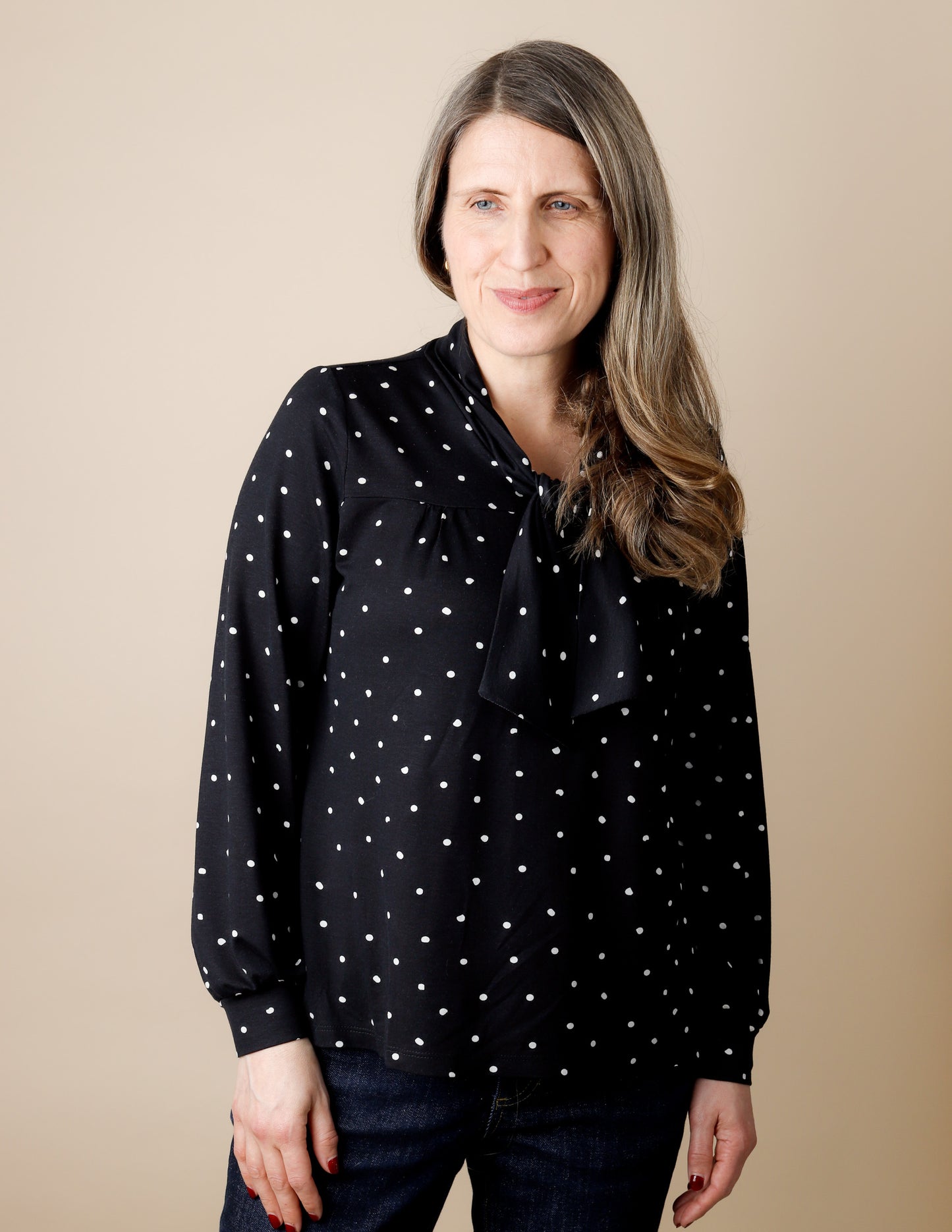 Tyri Jersey Tie-Neck Blouse Pattern