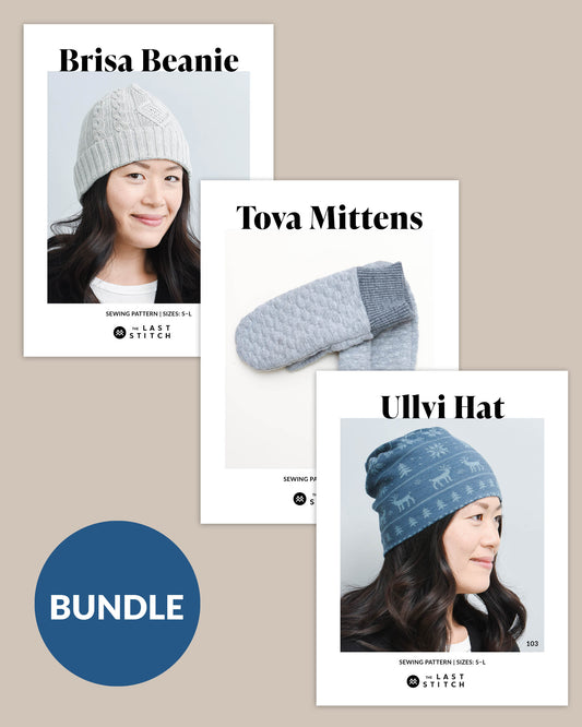 Brisa Beanie, Ullvi Hat + Tova Mittens - PDF Sewing Pattern Bundle