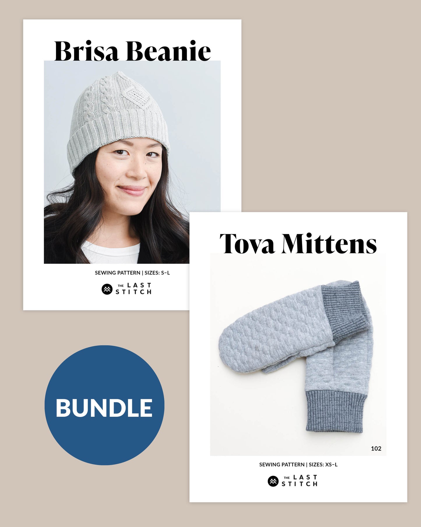 Brisa Beanie + Tova Mittens - PDF Sewing Patterns Bundle