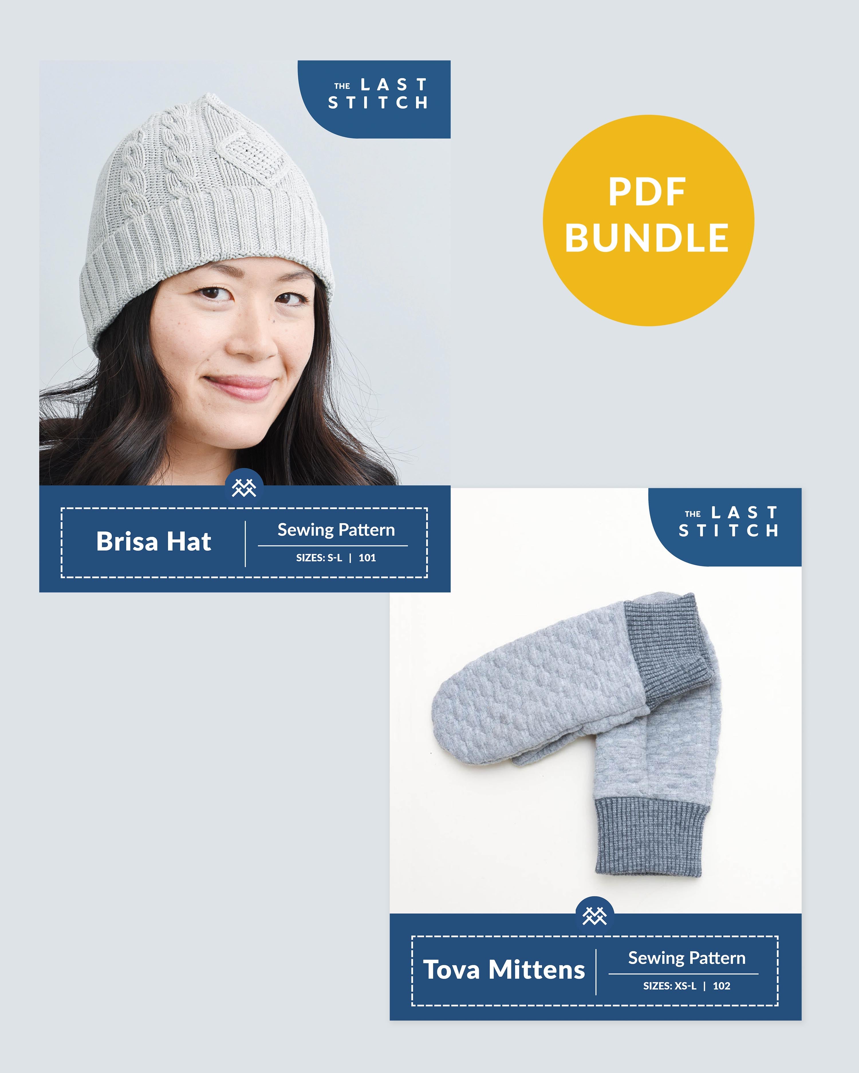 Brisa Beanie + Tova Mittens - PDF Sewing Patterns Bundle