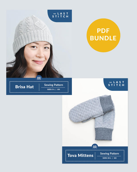 Brisa Beanie + Tova Mittens - PDF Sewing Patterns Bundle