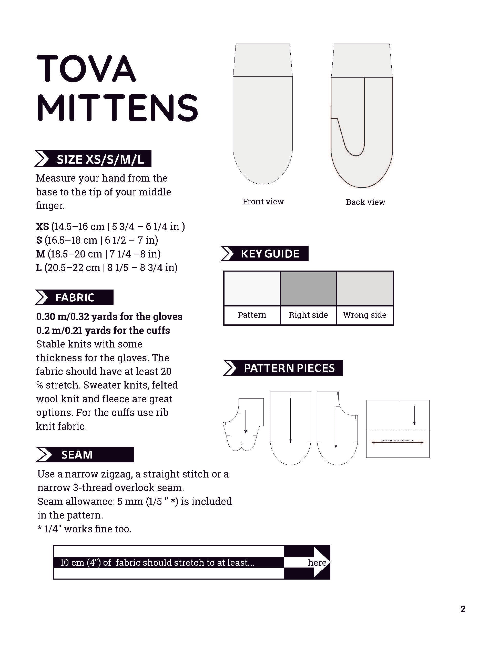 Tova Mittens - PDF Sewing Pattern